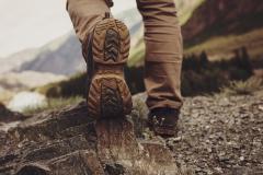 hiking boot on rock